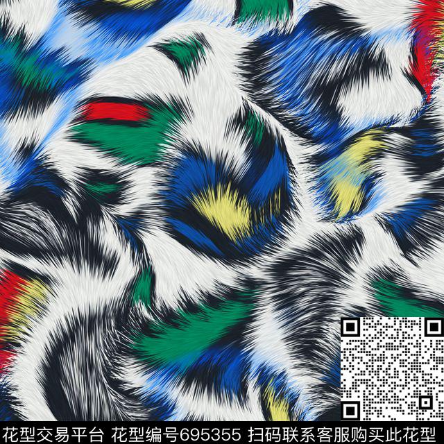 纹理毛皮秋冬数码印花华亿平台下载（图片编号: 695355） - 瓦栏（Walan）