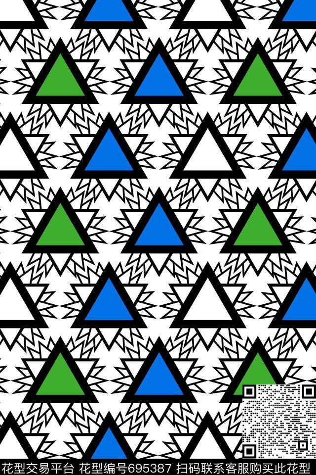 几何三角形男装传统印花华亿平台下载（图片编号: 695387） - 瓦栏（Walan）