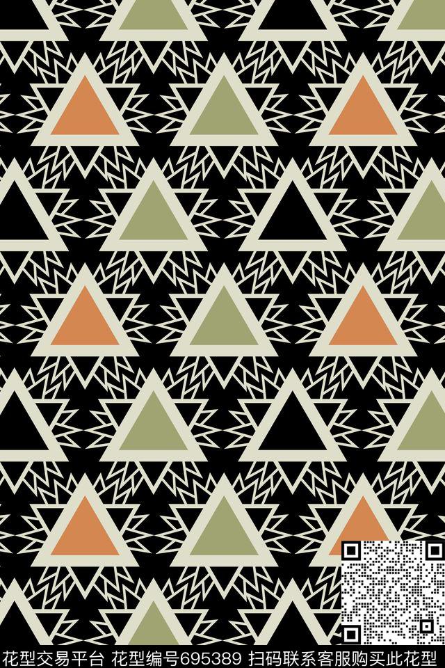 几何三角形男装传统印花华亿平台下载（图片编号: 695389） - 瓦栏（Walan）