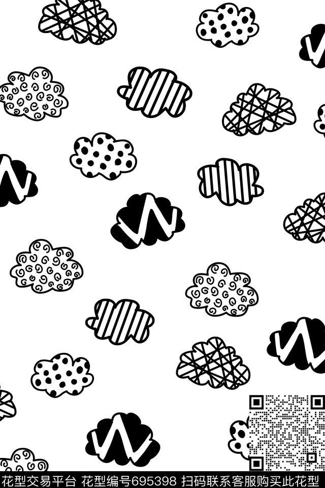 趣味童装涂鸦传统印花华亿平台下载（图片编号: 695398） - 瓦栏（Walan）