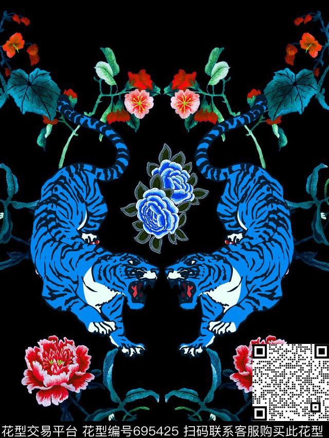 大牌男装2017春夏男装开发男装T桖胸花数码印花华亿平台下载（图片编号: 695425） - 瓦栏（Walan）