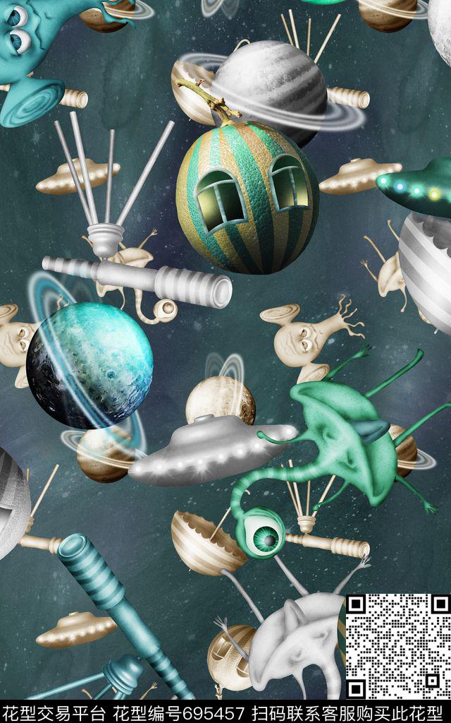 科技外星人星球数码印花华亿平台下载（图片编号: 695457） - 瓦栏（Walan）