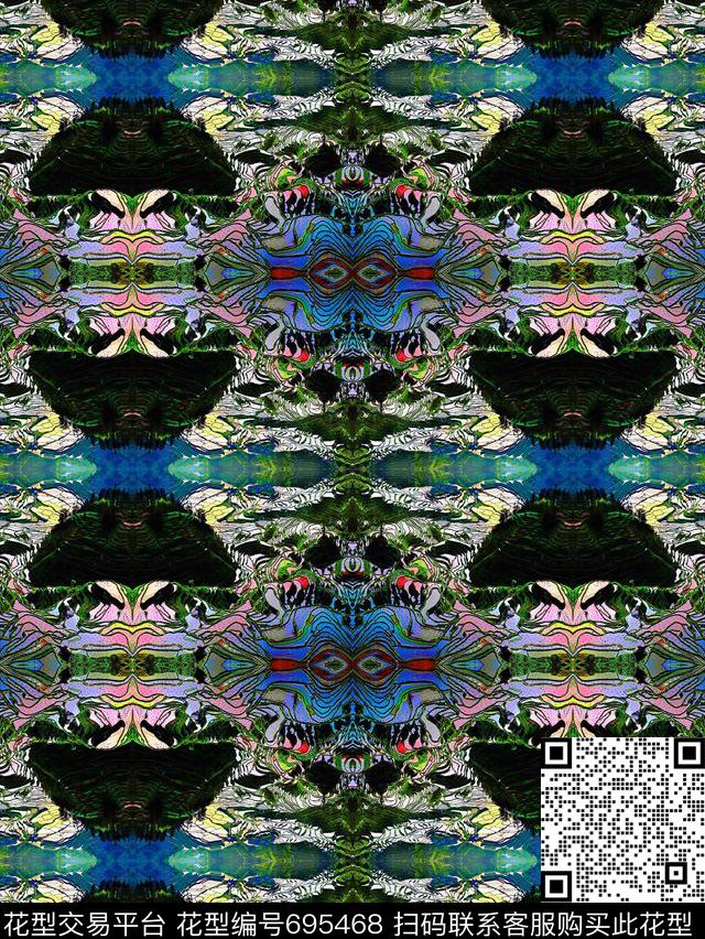 时尚梯田风景数码印花华亿平台下载（图片编号: 695468） - 瓦栏（Walan）