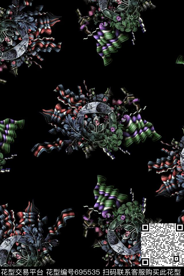 女装华亿平台花卉花朵数码印花华亿平台下载（图片编号: 695535） - 瓦栏（Walan）