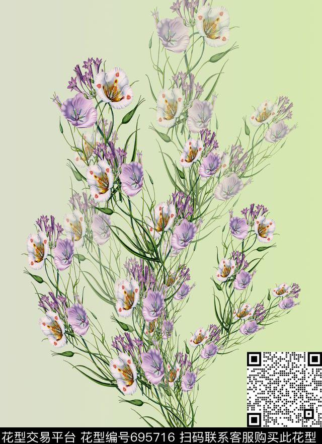 定位花卉创意花卉花朵数码印花华亿平台下载（图片编号: 695716） - 瓦栏（Walan）