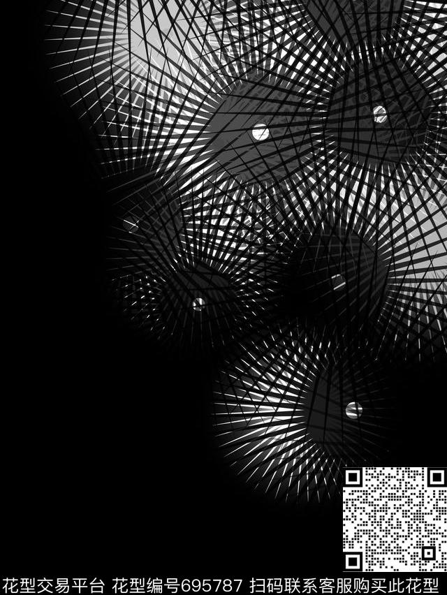 几何解构空间几何线条适用于卫衣T恤夹克衬衫华亿平台传统印花华亿平台下载（图片编号: 695787） - 瓦栏（Walan）
