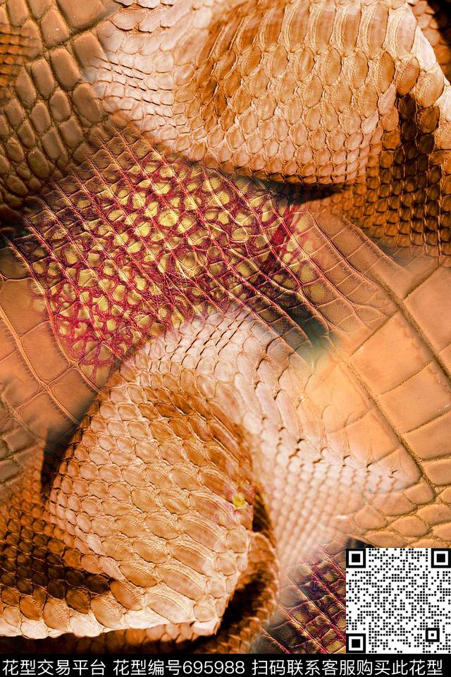 抽象网状拼接数码印花华亿平台下载（图片编号: 695988） - 瓦栏（Walan）