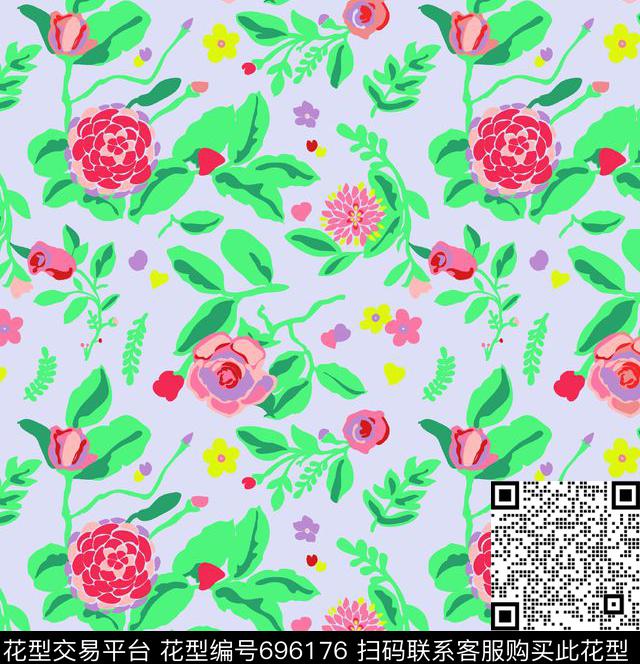 花朵传统印花华亿平台下载（图片编号: 696176） - 瓦栏（Walan）