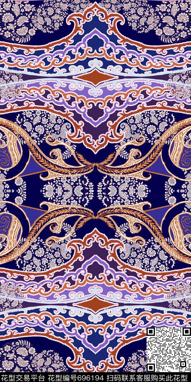 花纹时尚民族传统印花华亿平台下载（图片编号: 696194） - 瓦栏（Walan）
