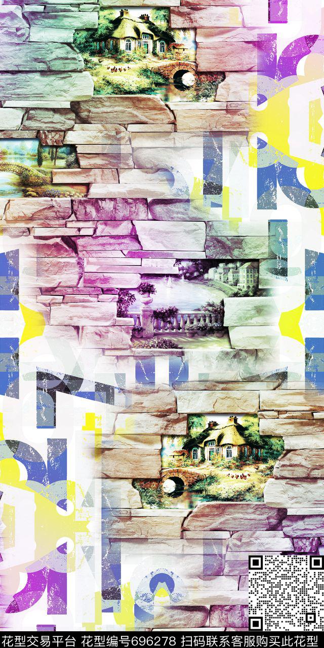 建筑风景数字数码印花华亿平台下载（图片编号: 696278） - 瓦栏（Walan）