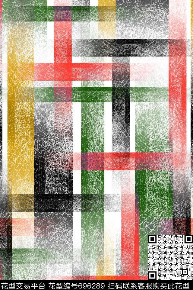 洋阳---衬衫不规则格子男装数码印花华亿平台下载（图片编号: 696289） - 瓦栏（Walan）