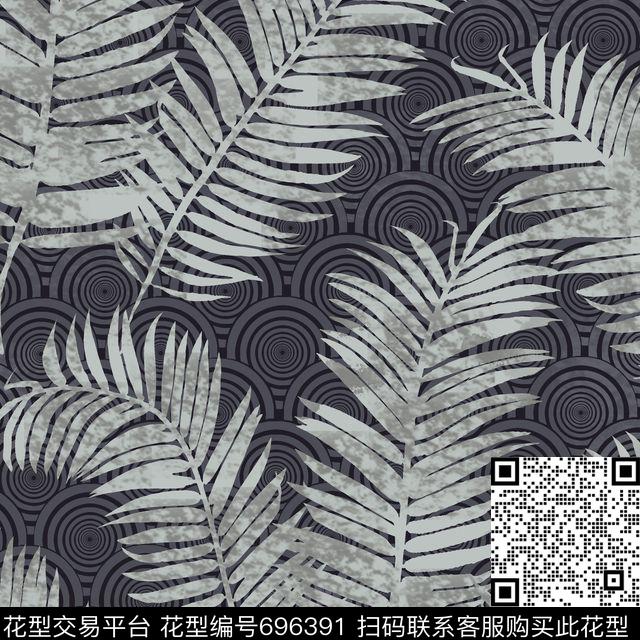 蕨类叶子底纹数码印花华亿平台下载（图片编号: 696391） - 瓦栏（Walan）