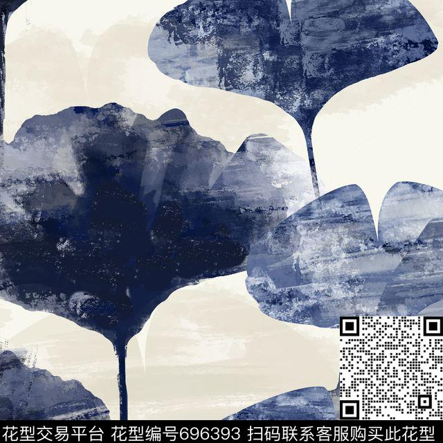 银杏叶肌理欧式数码印花华亿平台下载（图片编号: 696393） - 瓦栏（Walan）