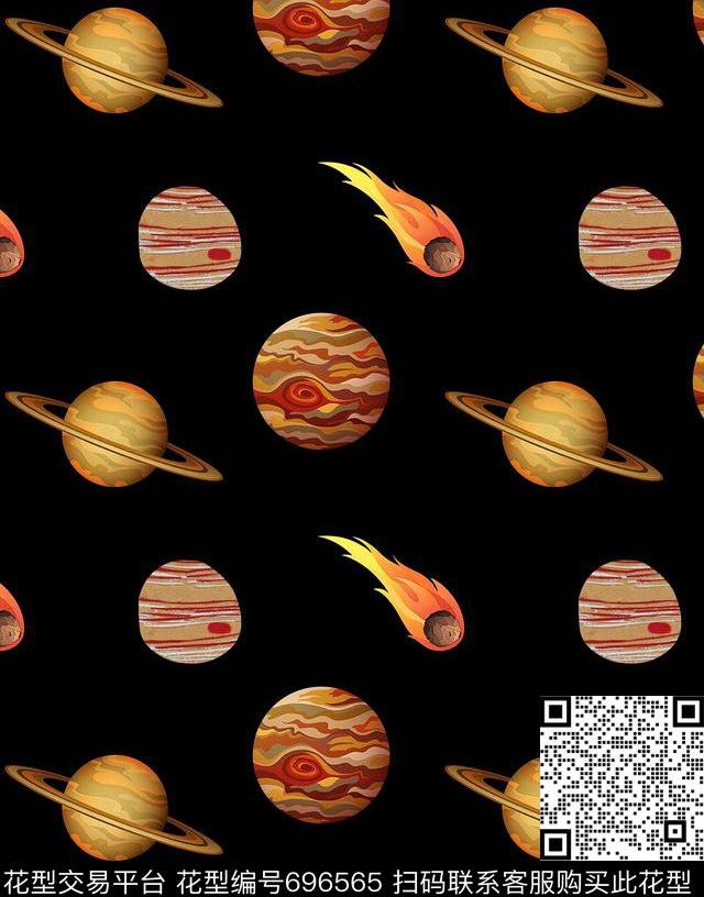 星球宇宙星空数码印花华亿平台下载（图片编号: 696565） - 瓦栏（Walan）