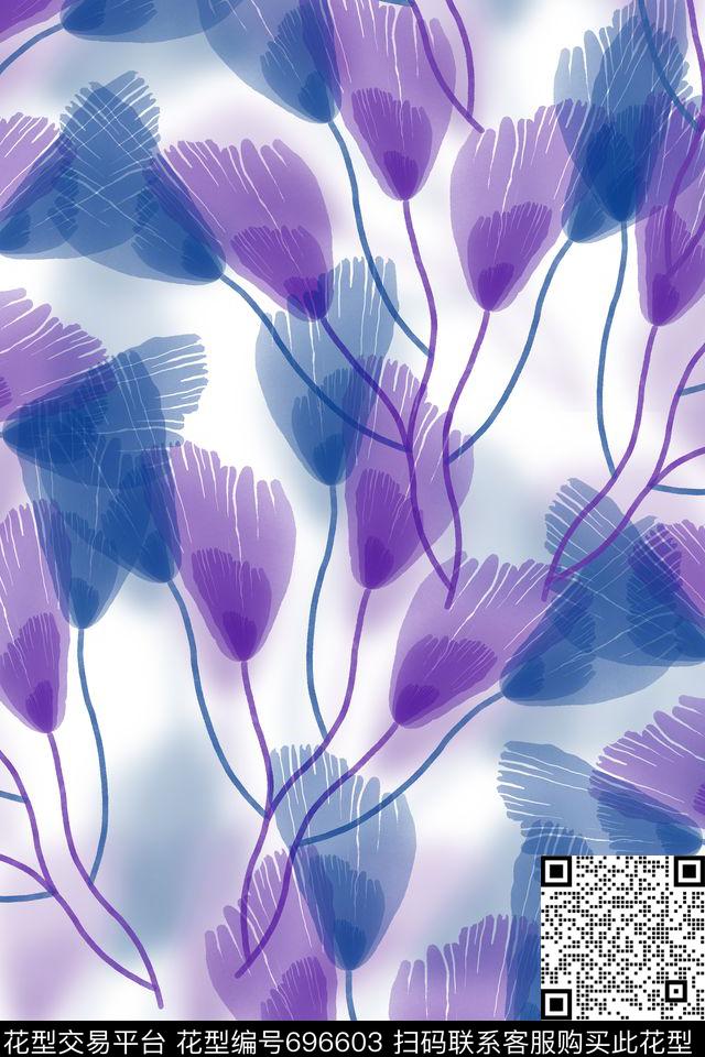 大花原创花卉数码印花华亿平台下载（图片编号: 696603） - 瓦栏（Walan）