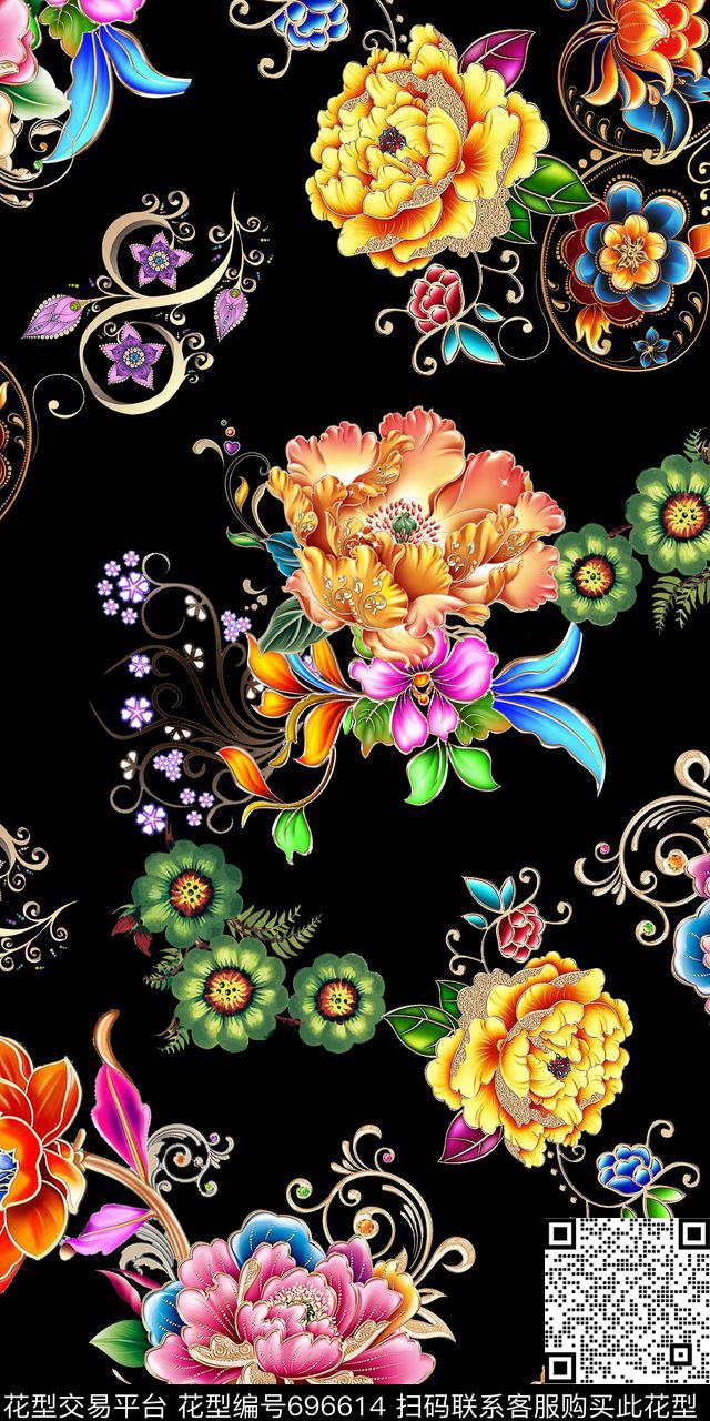 绚丽月饼花金属数码印花华亿平台下载（图片编号: 696614） - 瓦栏（Walan）