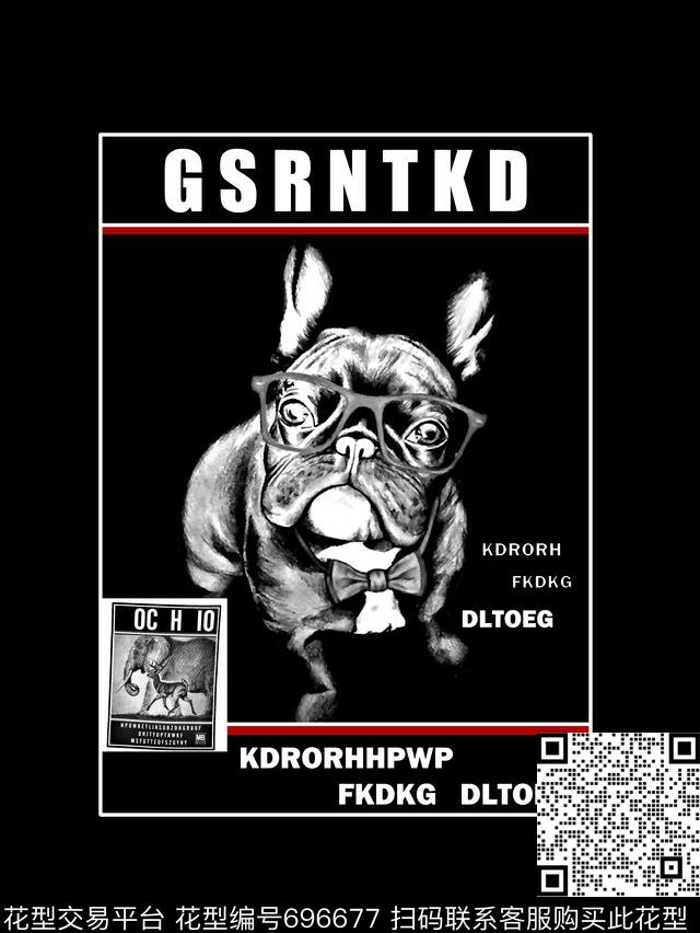 狗几何男装T恤数码印花华亿平台下载（图片编号: 696677） - 瓦栏（Walan）