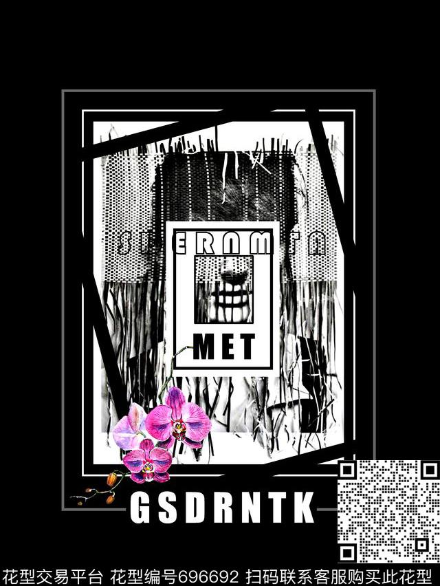 人物像纹理男装T恤数码印花华亿平台下载（图片编号: 696692） - 瓦栏（Walan）