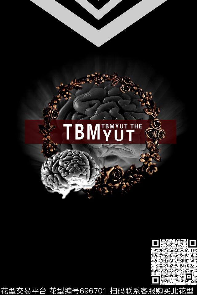 抽象大脑英文数码印花华亿平台下载（图片编号: 696701） - 瓦栏（Walan）