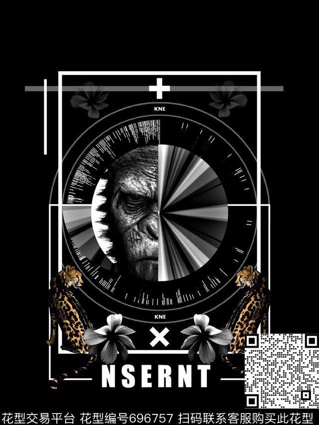 老虎动物男装男装T恤数码印花华亿平台下载（图片编号: 696757） - 瓦栏（Walan）