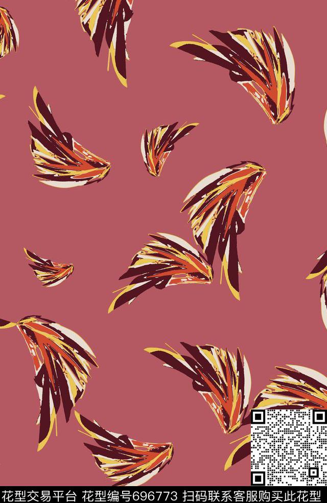 笔刷抽象复古传统印花华亿平台下载（图片编号: 696773） - 瓦栏（Walan）