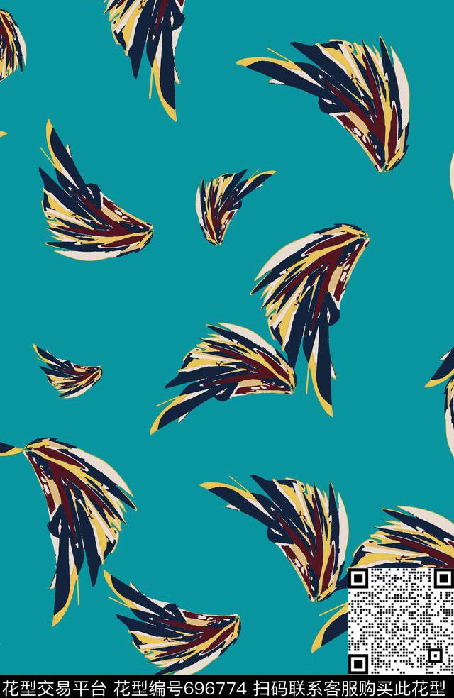 笔刷抽象复古传统印花华亿平台下载（图片编号: 696774） - 瓦栏（Walan）