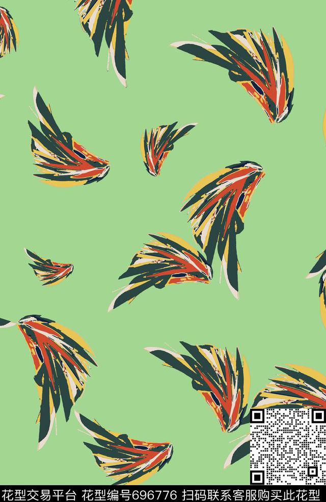 笔刷抽象复古传统印花华亿平台下载（图片编号: 696776） - 瓦栏（Walan）