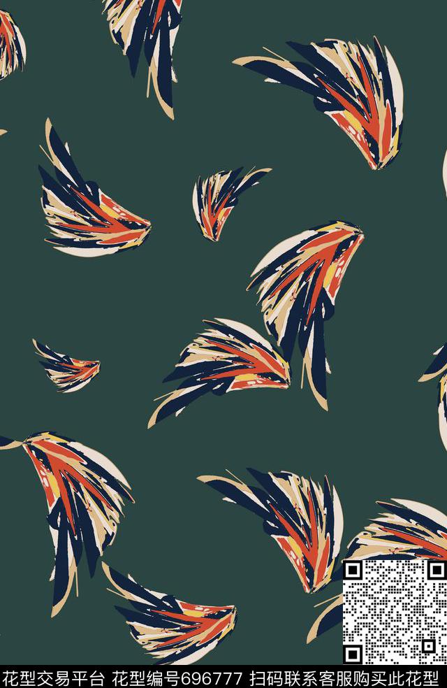 笔刷抽象复古传统印花华亿平台下载（图片编号: 696777） - 瓦栏（Walan）