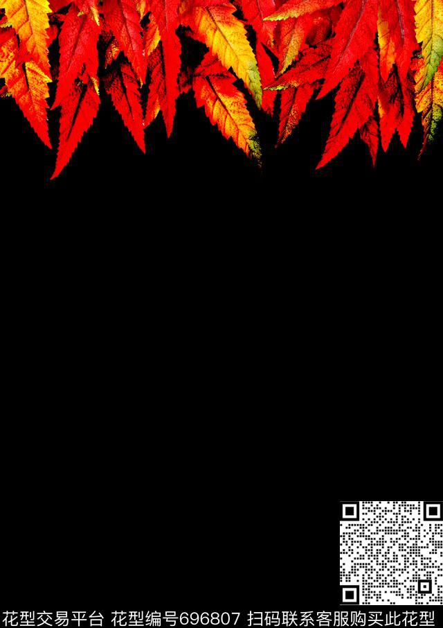 树叶印花手绘男装定位印花数码印花华亿平台下载（图片编号: 696807） - 瓦栏（Walan）