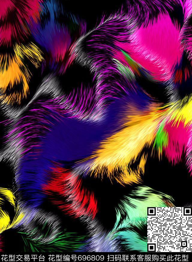 纹理毛皮秋冬数码印花华亿平台下载（图片编号: 696809） - 瓦栏（Walan）