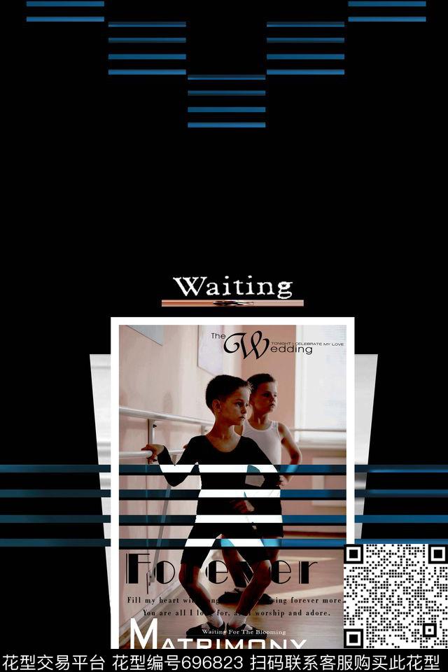 人物照片英文几何方块数码印花华亿平台下载（图片编号: 696823） - 瓦栏（Walan）