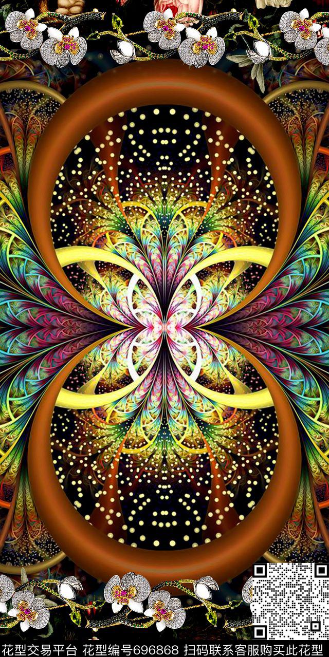 炫彩抽象分形艺术数码印花华亿平台下载（图片编号: 696868） - 瓦栏（Walan）