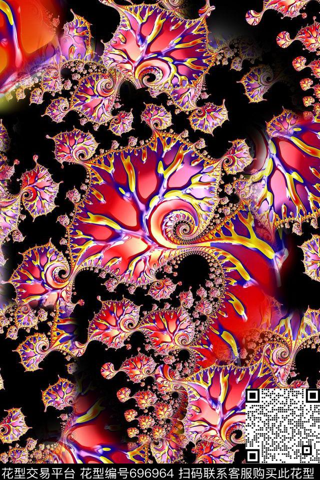 底纹抽象分形艺术数码印花华亿平台下载（图片编号: 696964） - 瓦栏（Walan）
