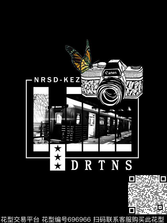 相机蝴蝶男装T恤数码印花华亿平台下载（图片编号: 696966） - 瓦栏（Walan）