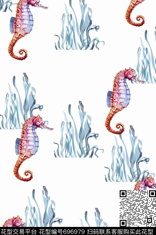 鱼趣味海马数码印花华亿平台下载（图片编号: 696979） - 瓦栏（Walan）