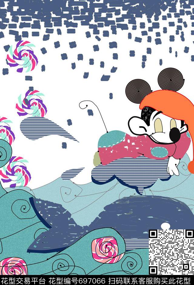 动漫米奇卡通数码印花华亿平台下载（图片编号: 697066） - 瓦栏（Walan）