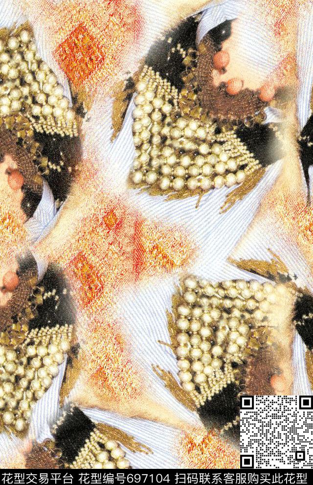 笔触纹理泼墨树皮数码印花华亿平台下载（图片编号: 697104） - 瓦栏（Walan）