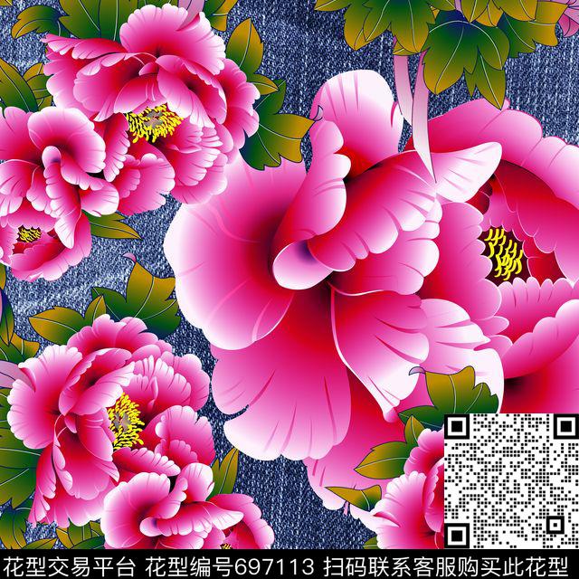 garden2017flowers数码印花华亿平台下载（图片编号: 697113） - 瓦栏（Walan）