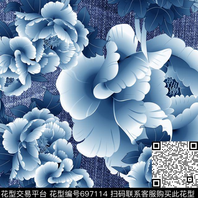 garden2017flowers数码印花华亿平台下载（图片编号: 697114） - 瓦栏（Walan）