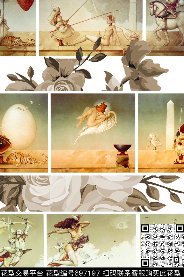 womanstripeflowers数码印花华亿平台下载（图片编号: 697197） - 瓦栏（Walan）