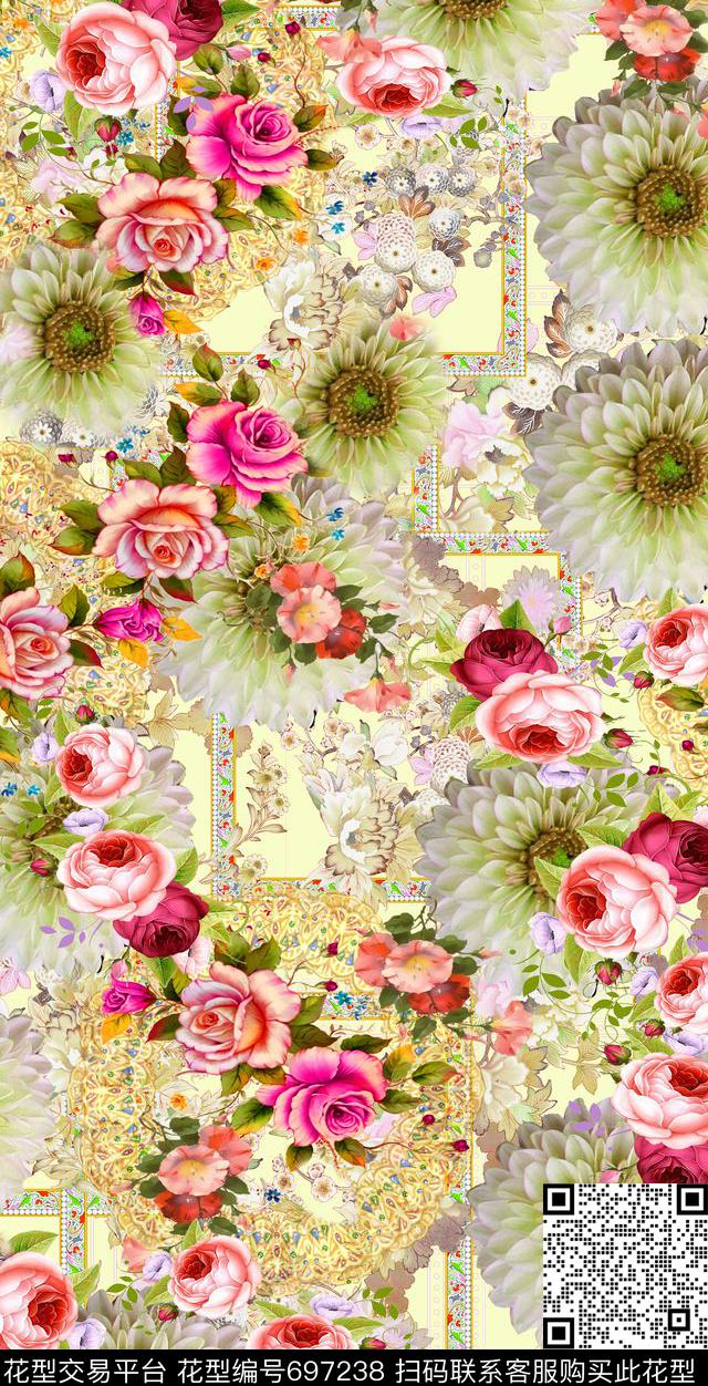 colorfullflowercolorcolorise数码印花华亿平台下载（图片编号: 697238） - 瓦栏（Walan）
