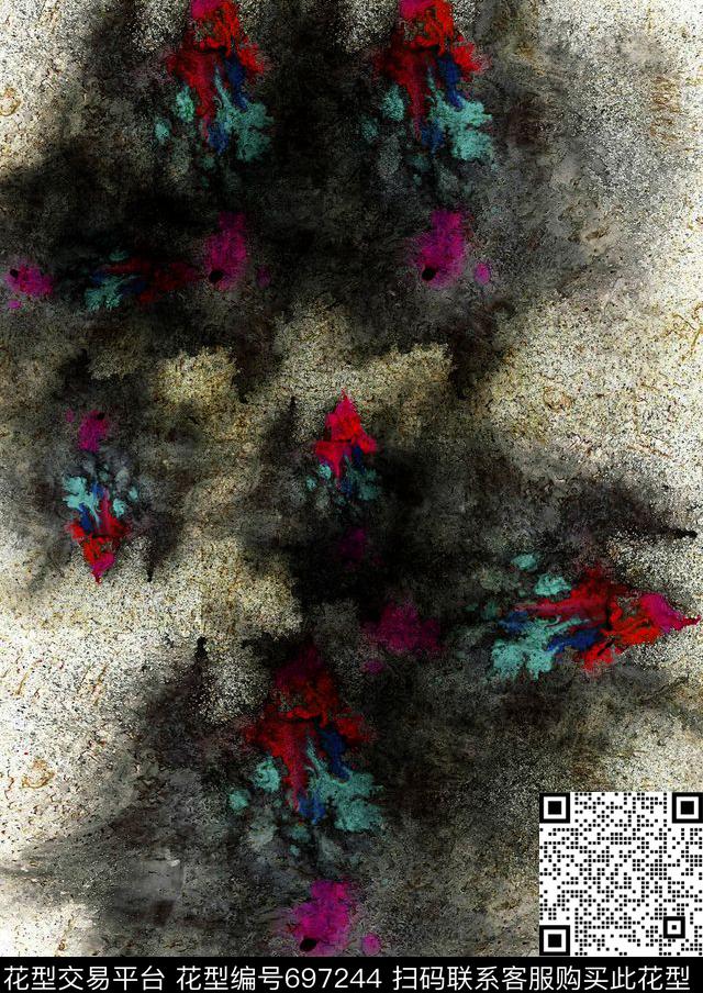 面料急诊--帕金森患者素黑白数码印花华亿平台下载（图片编号: 697244） - 瓦栏（Walan）