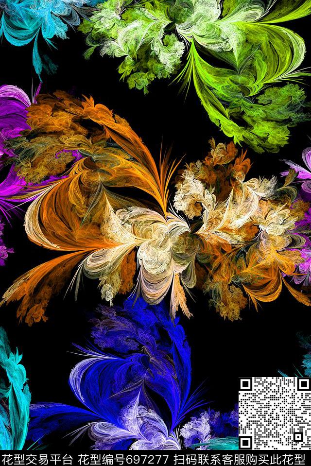 分形艺术几何印花彩绘女装外套印花数码印花华亿平台下载（图片编号: 697277） - 瓦栏（Walan）