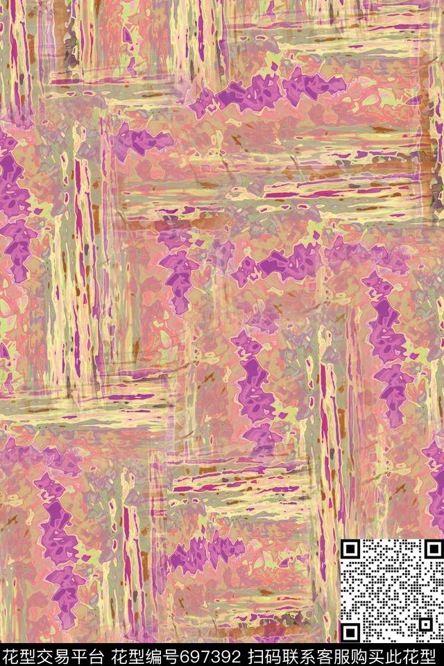 抽象纹理方纹数码印花华亿平台下载（图片编号: 697392） - 瓦栏（Walan）