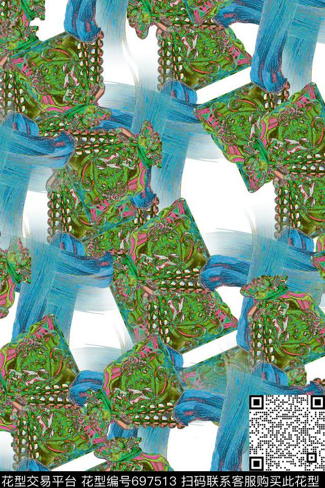 纹理福袋吉祥数码印花华亿平台下载（图片编号: 697513） - 瓦栏（Walan）