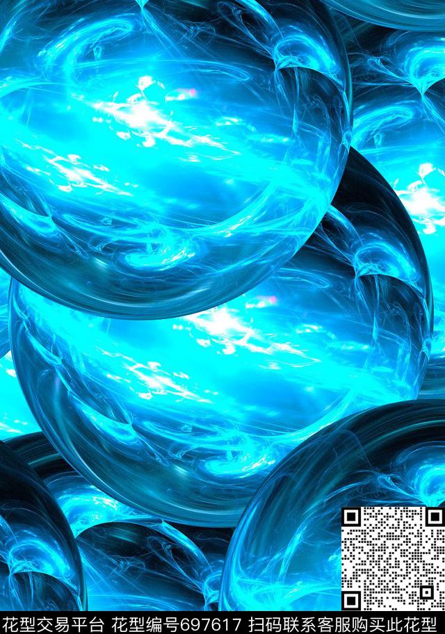 手绘水彩几何印花分形印花女装裙子印花数码印花华亿平台下载（图片编号: 697617） - 瓦栏（Walan）