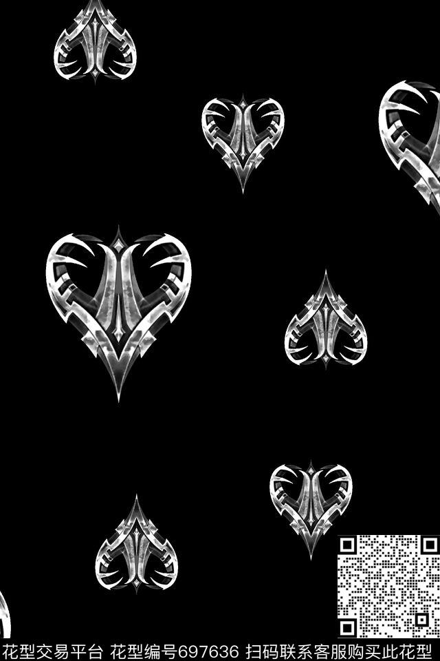 几何桃心男装衬衫数码印花华亿平台下载（图片编号: 697636） - 瓦栏（Walan）