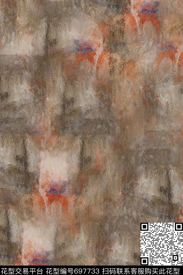 手绘抽象纹理数码印花华亿平台下载（图片编号: 697733） - 瓦栏（Walan）