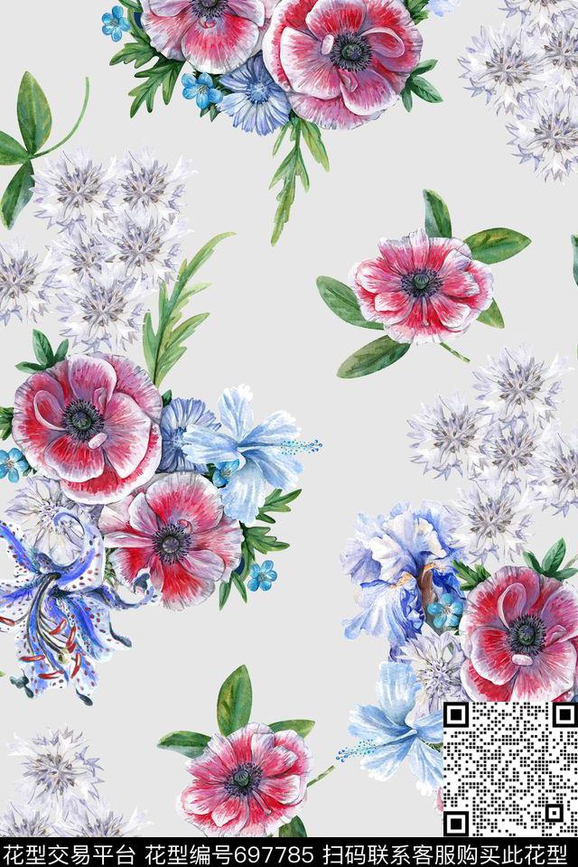 花朵清新小碎花小碎花数码印花华亿平台下载（图片编号: 697785） - 瓦栏（Walan）