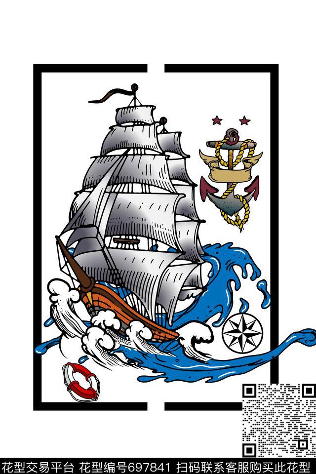 男装T恤海盗传统印花华亿平台下载（图片编号: 697841） - 瓦栏（Walan）